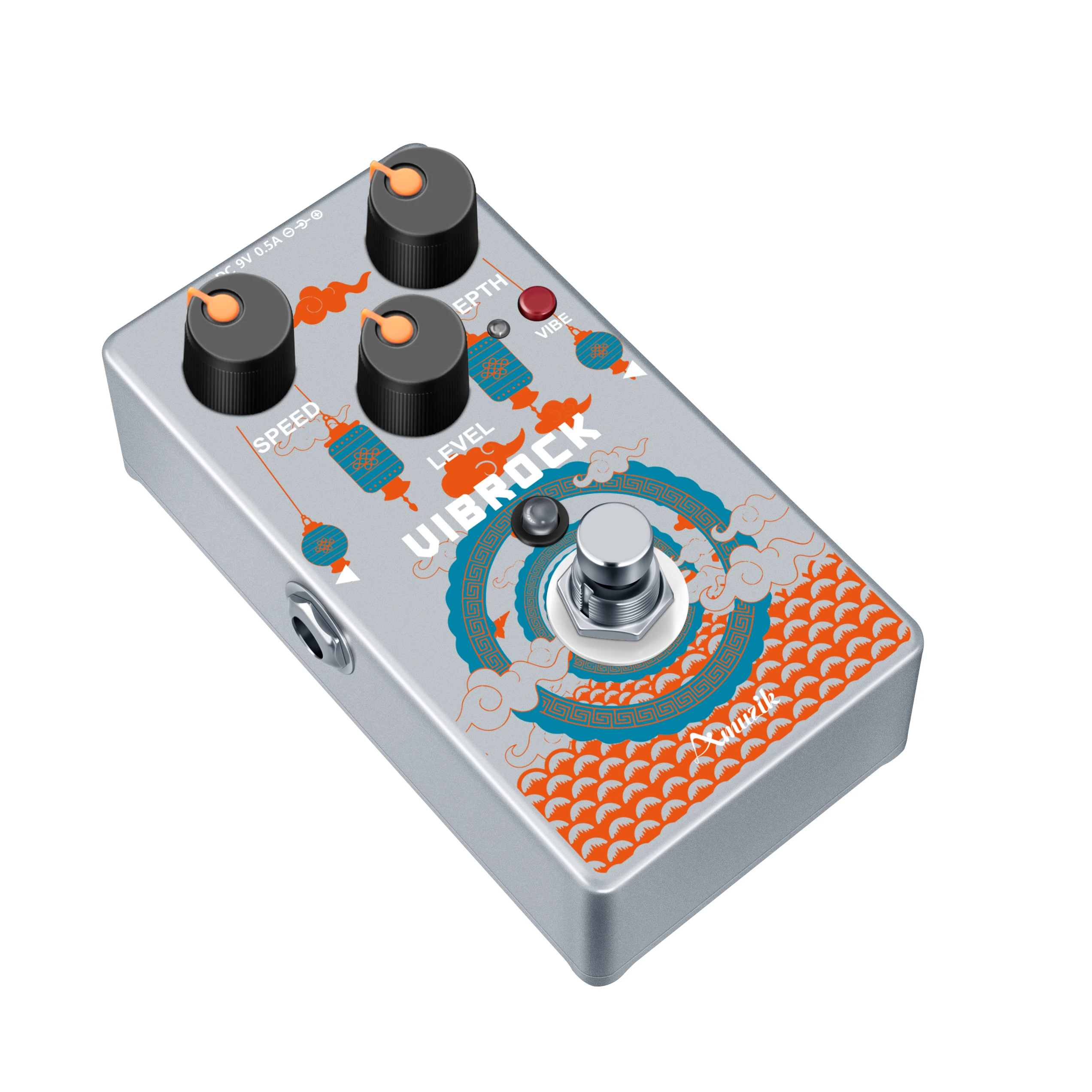 Amuzik Vibrock Chorus&Tremolo Guitar Multi-Effect Pedal True Bypass Working On Both DC 9V Adaper &  Battery For Outdoor Play