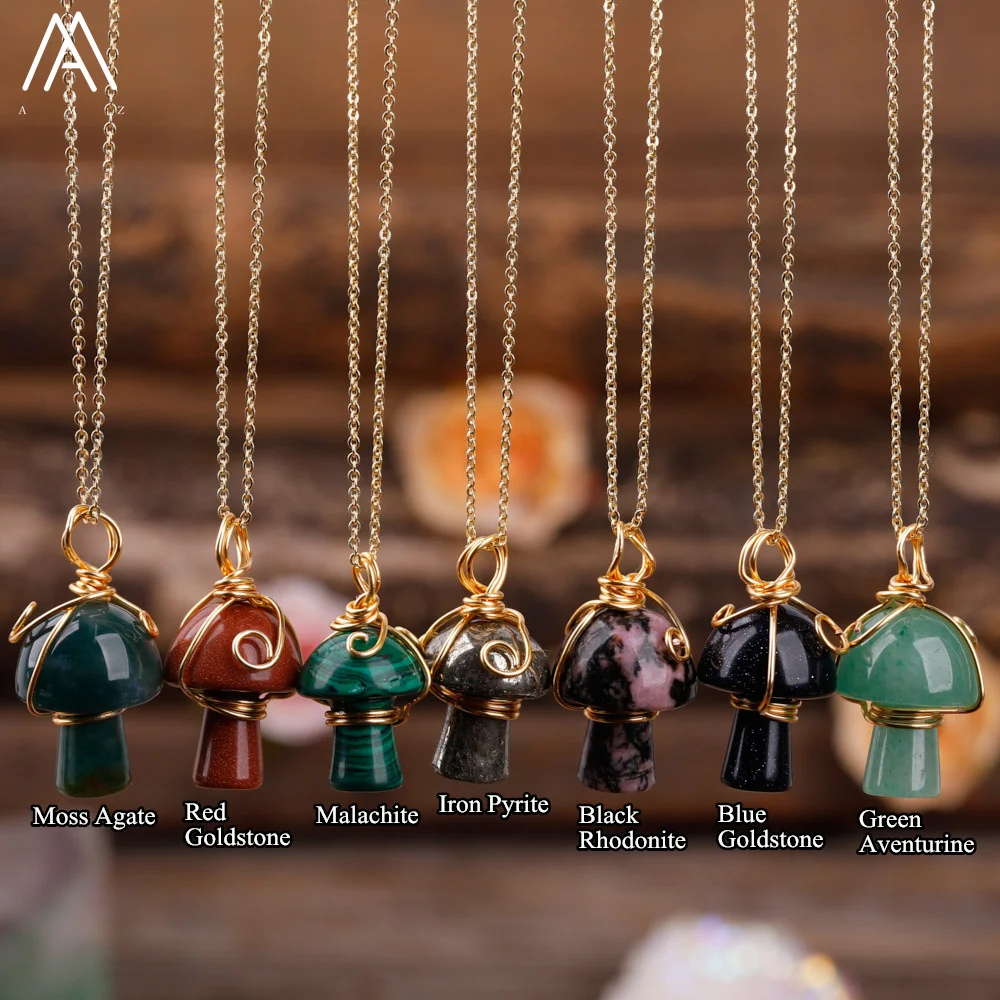 Цепочка с подвеской в виде гриба кристаллами