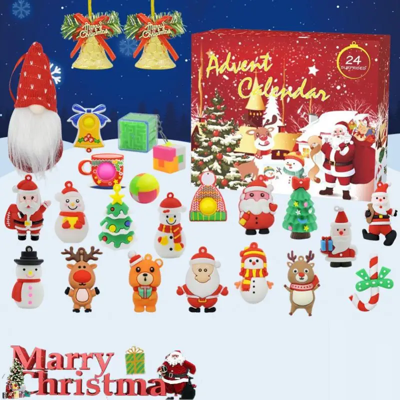 

Рождественский календарь с обратным отсчетом, Подарочная коробка, креативный подвесной набор для Рождественского украшения, новогодний по...