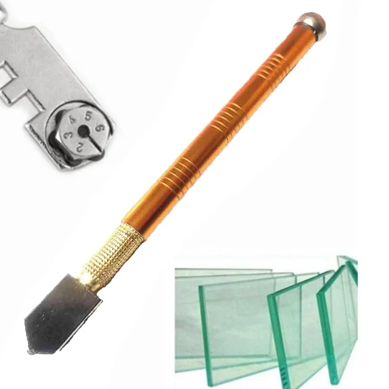 

Professional Portable Diamond Glass Knife Wheel Anti-Slip Blade Metal Handle 175mm for DIY Tile Mirror Craft Hand Cutting Tool