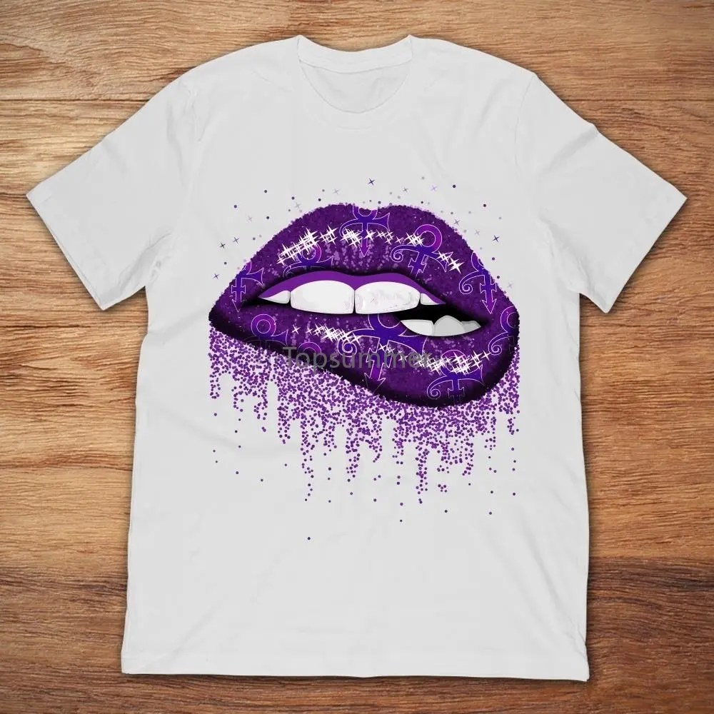 

2019 Brand Prince Love Symbol Lips Bite Men T-Shirt