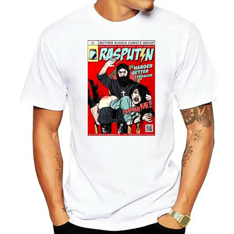 

Men Fashionable Stylish T-Shirt Rasputin 100% Cotton Made In Russia Retro O Neck Tee Shirt
