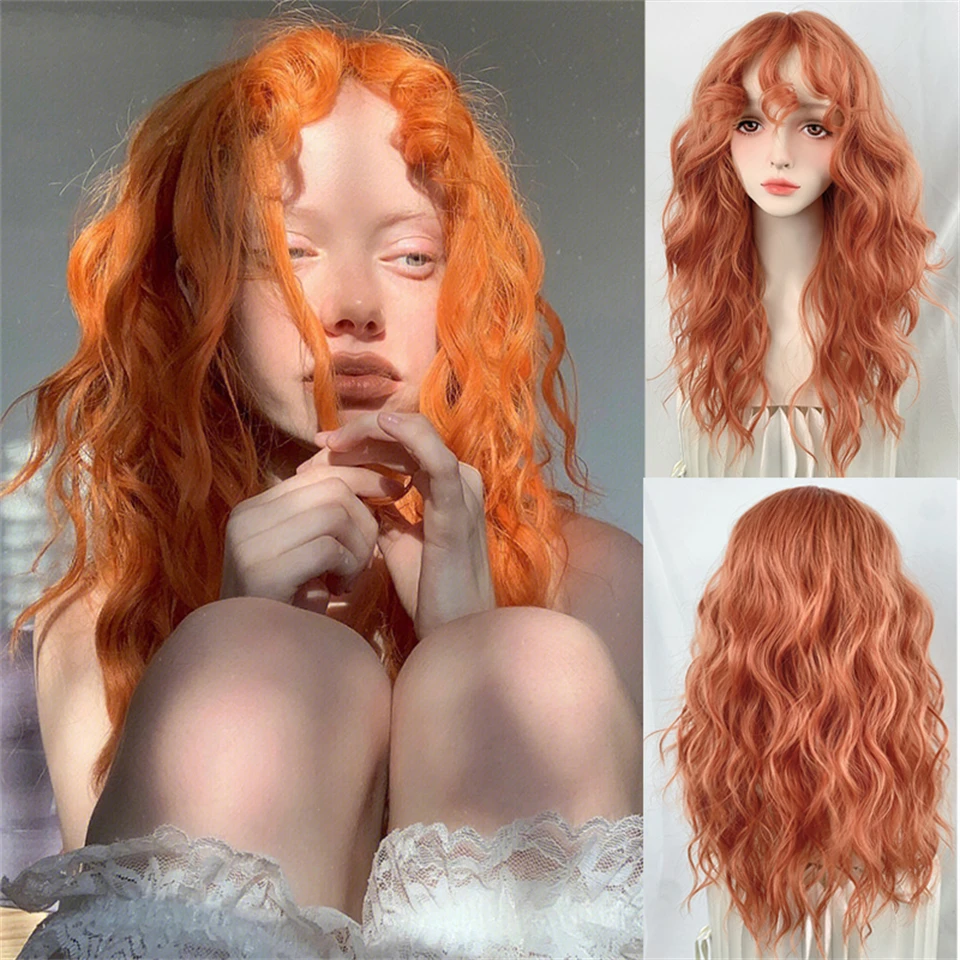

AOSI Halloween Retro Dirty Orange European And American Style Wool Curly White Hair Color Lazy Curly High Temperature Silk Wig