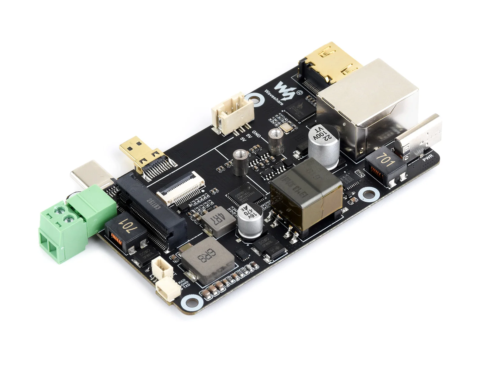 Фото Многофункциональный адаптер Waveshare PCIe для M.2, выход 4K, оригинальный контроллер Ethernet RTL8125 2.5GbE, поддержка ОС Raspberry Pi №2
