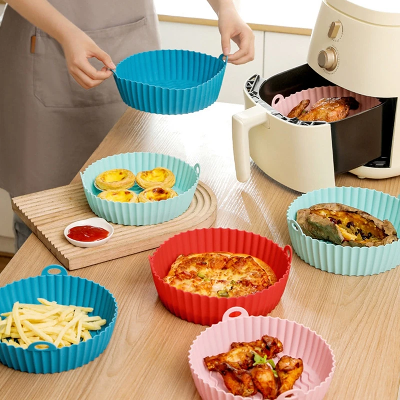 

Air Fryer Silicone Baking Basket Air Fryer Silicone Pot Replacement Liners Airfryer Accessories Baking Tools Pizza Chicken