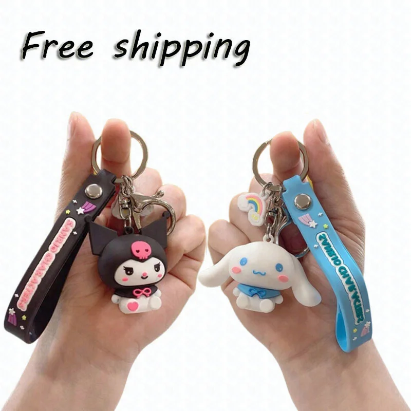 

Kawaii Sanrio Keychain Hello Kitty Toy Kuromi Cinnamoroll Women Bag Pendant Backpack Melody Accessories Doll Keyring Girl Gift