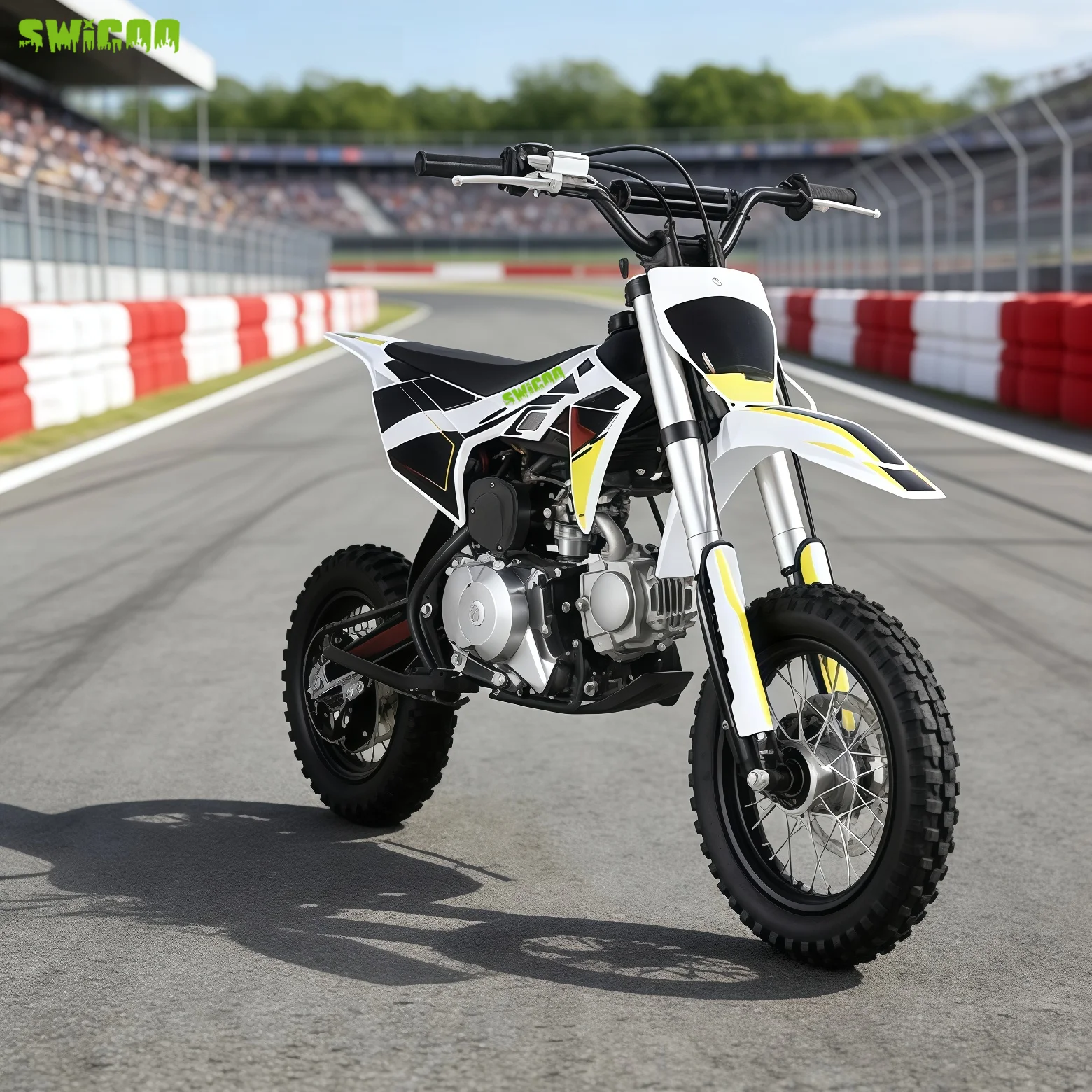 Фото Мини-мотоцикл MotoKids MotoSWICOO High Performance HS110, 4-тактный, с воздушным охлаждением, для бездорожья, легкий дизайн, для дикой местности №2