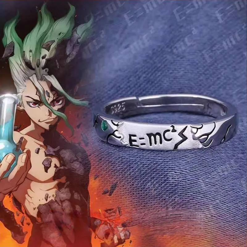 

Anime Dr.Stone Ring Ishigami Senkuu Cosplay Women and Men Adjustable Opening Rings Jewelry Props Accessories Couple Ring Gifts