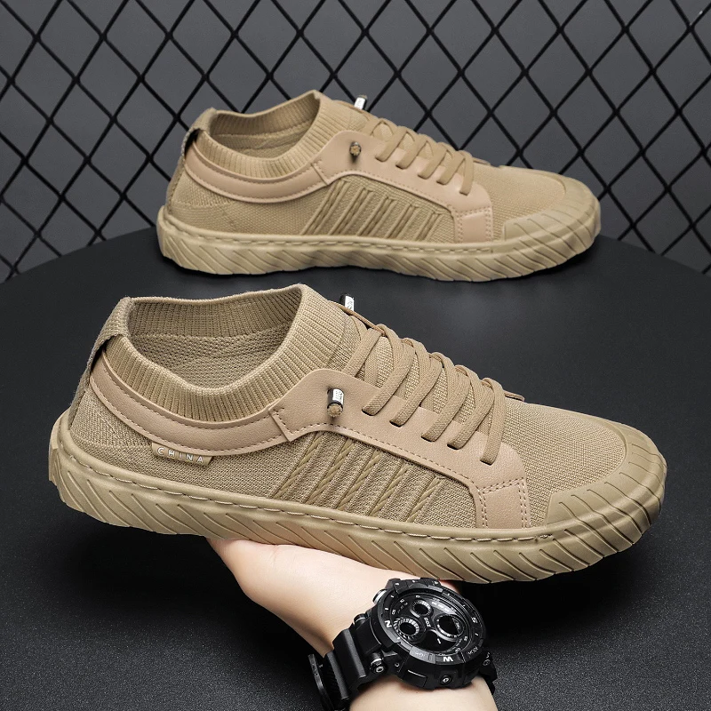 

Кроссовки мужские на плоской подошве, удобная дышащая обувь, Вулканизированная подошва, эластичные Нескользящие, повседневные