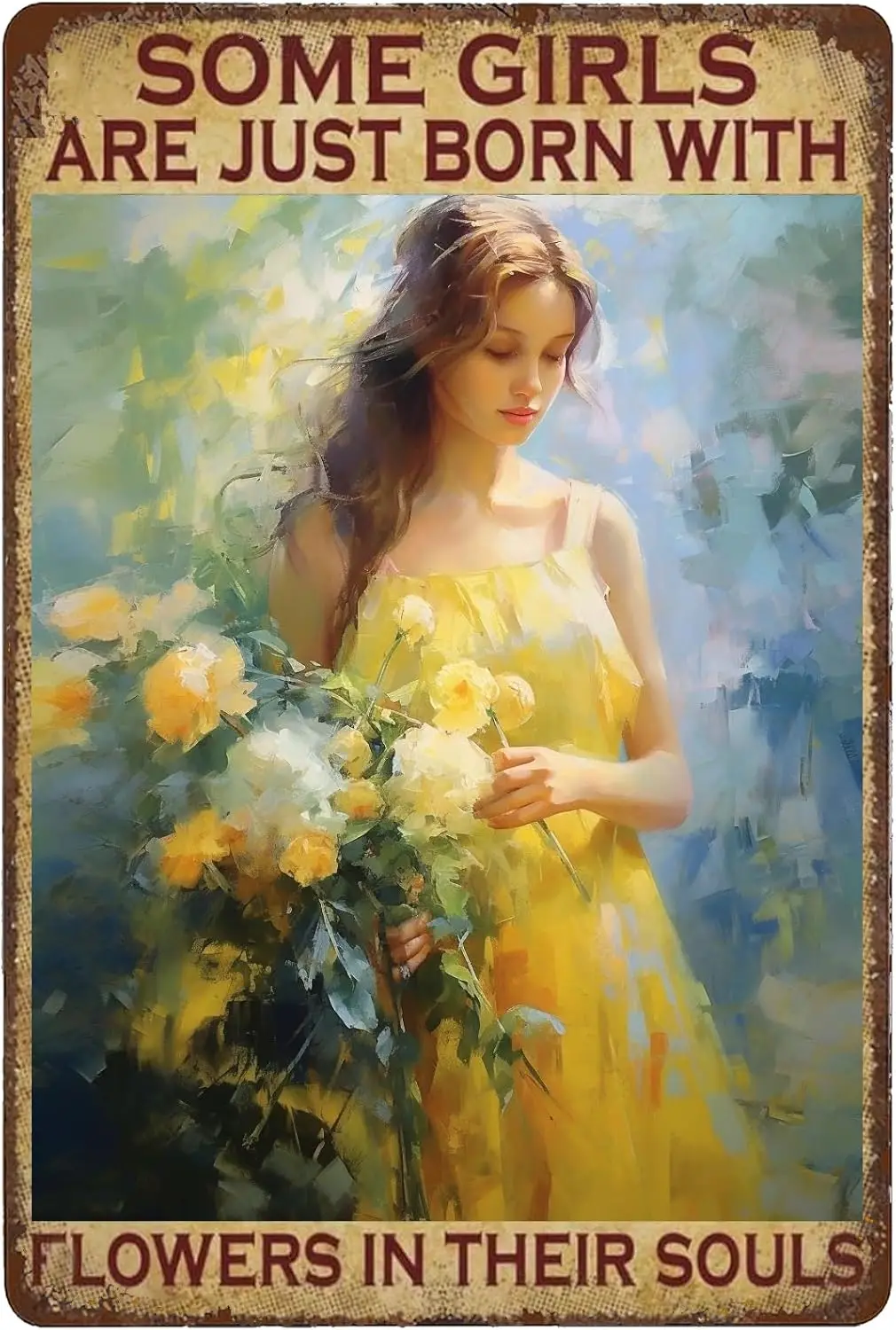 Металлическая табличка Floral Souls 8X12 дюймов - Декоративное украшение для стен в стиле бохо для спален подростков, декор для охотничьих домиков и украшение в стиле бохо. (art.: 3920da02571d9) - 3920da02571d9