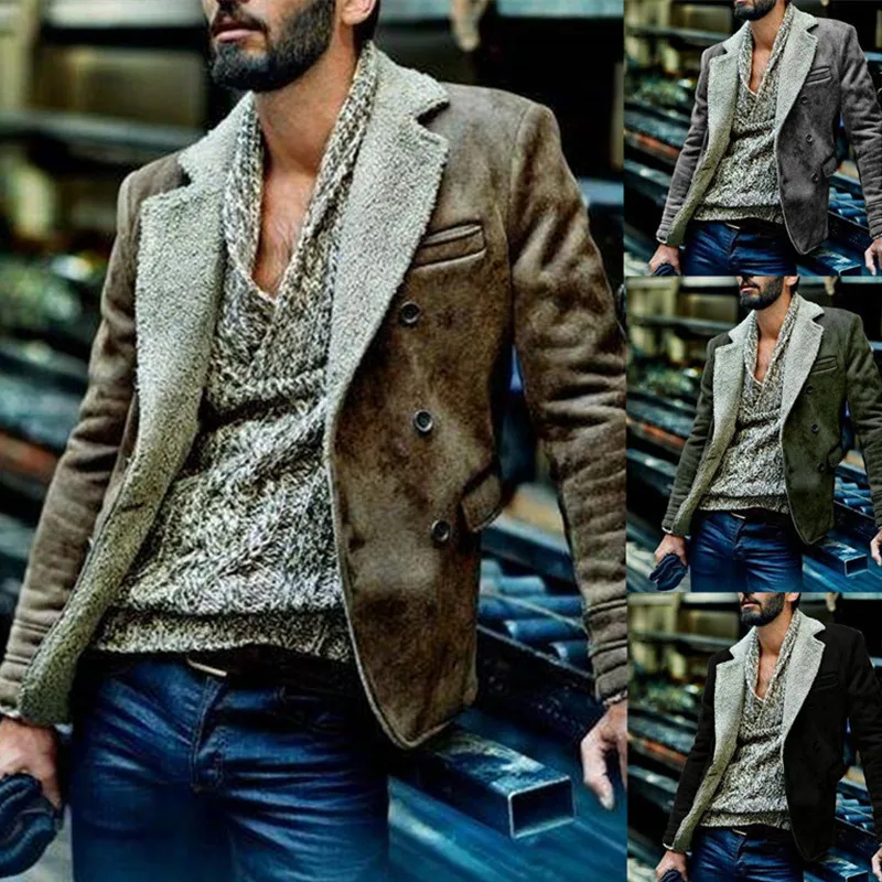 

Autumn And Winter New Fur Jacket Warm Men's Jacket Imitation Leather Fleece Coat Four Colors Eight Yards Wholesale Men Clothing