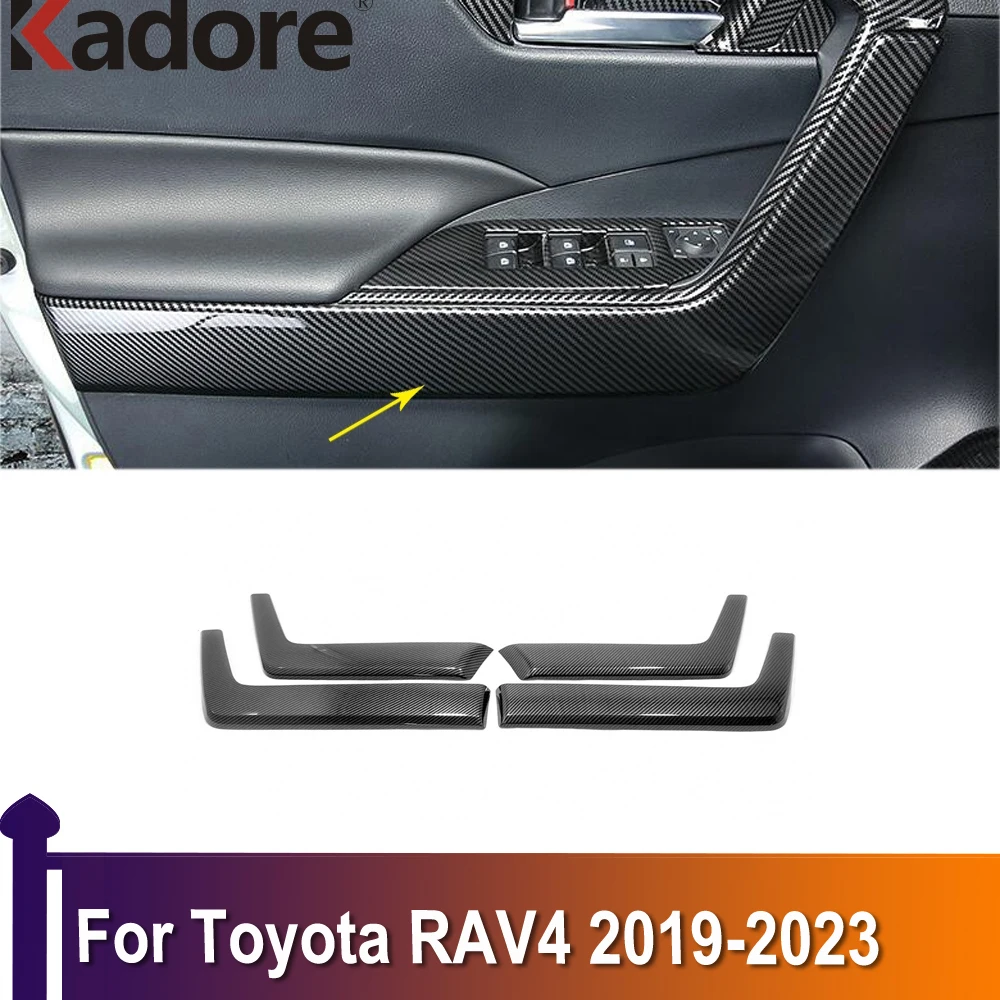

Аксессуары для Toyota RAV4 RAV 4 2019 2020 2021 2022 2023 Внутренняя дверь низкий подлокотник декоративная крышка отделка углеродное волокно