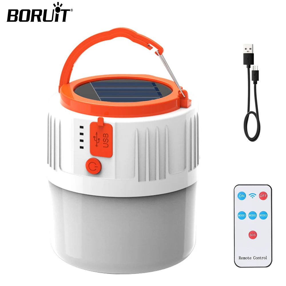 LED Solar Light LED Camping Light 5 Light Modes USB Rechargeable Lantern Outdoor Tent Lamp Portable Emergency Night market Light