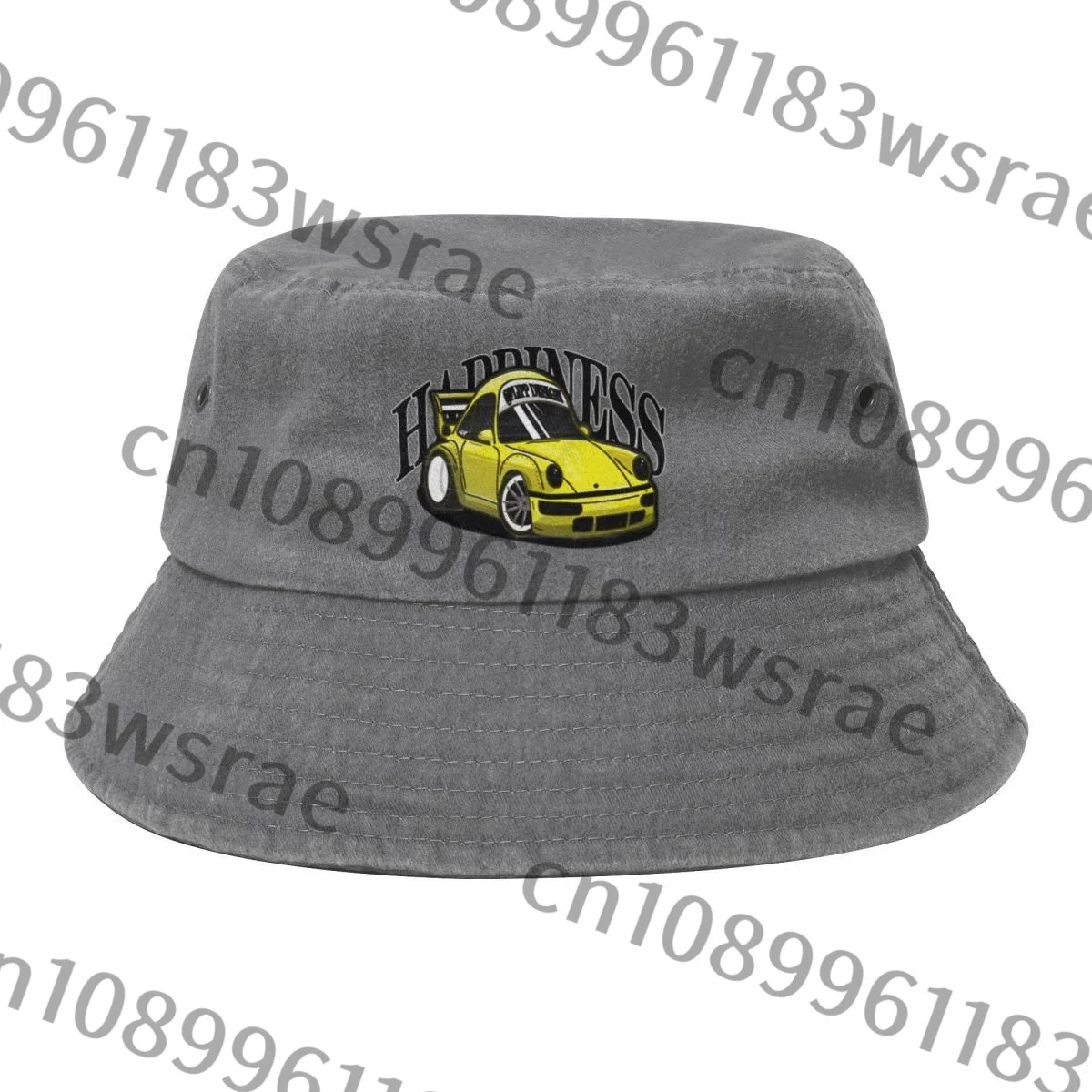 Счастье Желтый спортивный автомобиль Ковбойская джинсовая кепка Рыбацкая шляпа