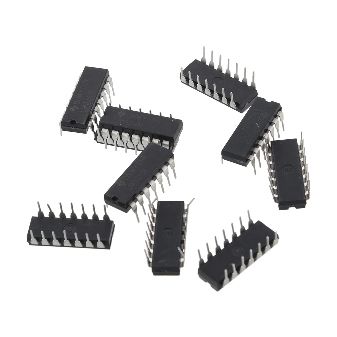 

10 x LM324N Low Power Quad DIP-14 operational amplifier.