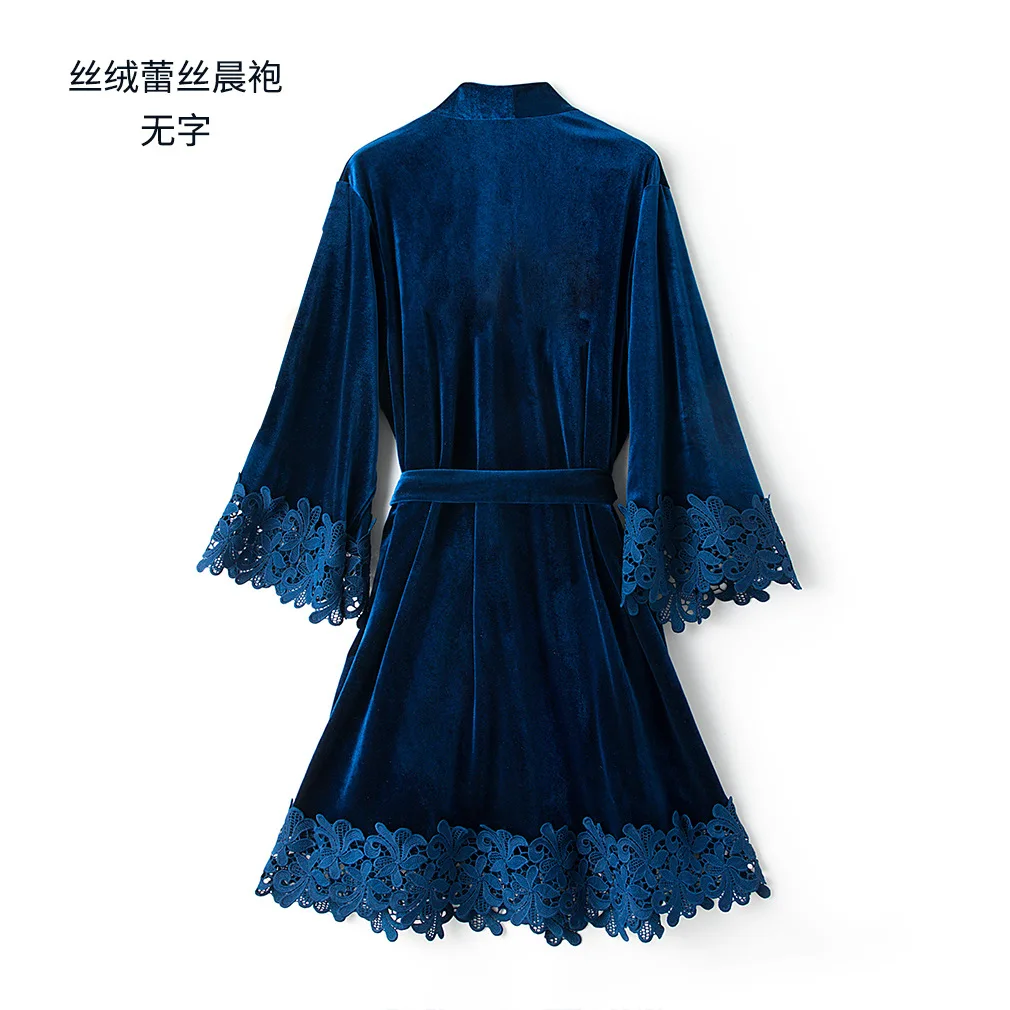 Ladies Robe for Winter Wedding Bride and Bridesmaid Robe Velvet Night Robe Pyjama Sleepwear For Wedding Party Night Clothing