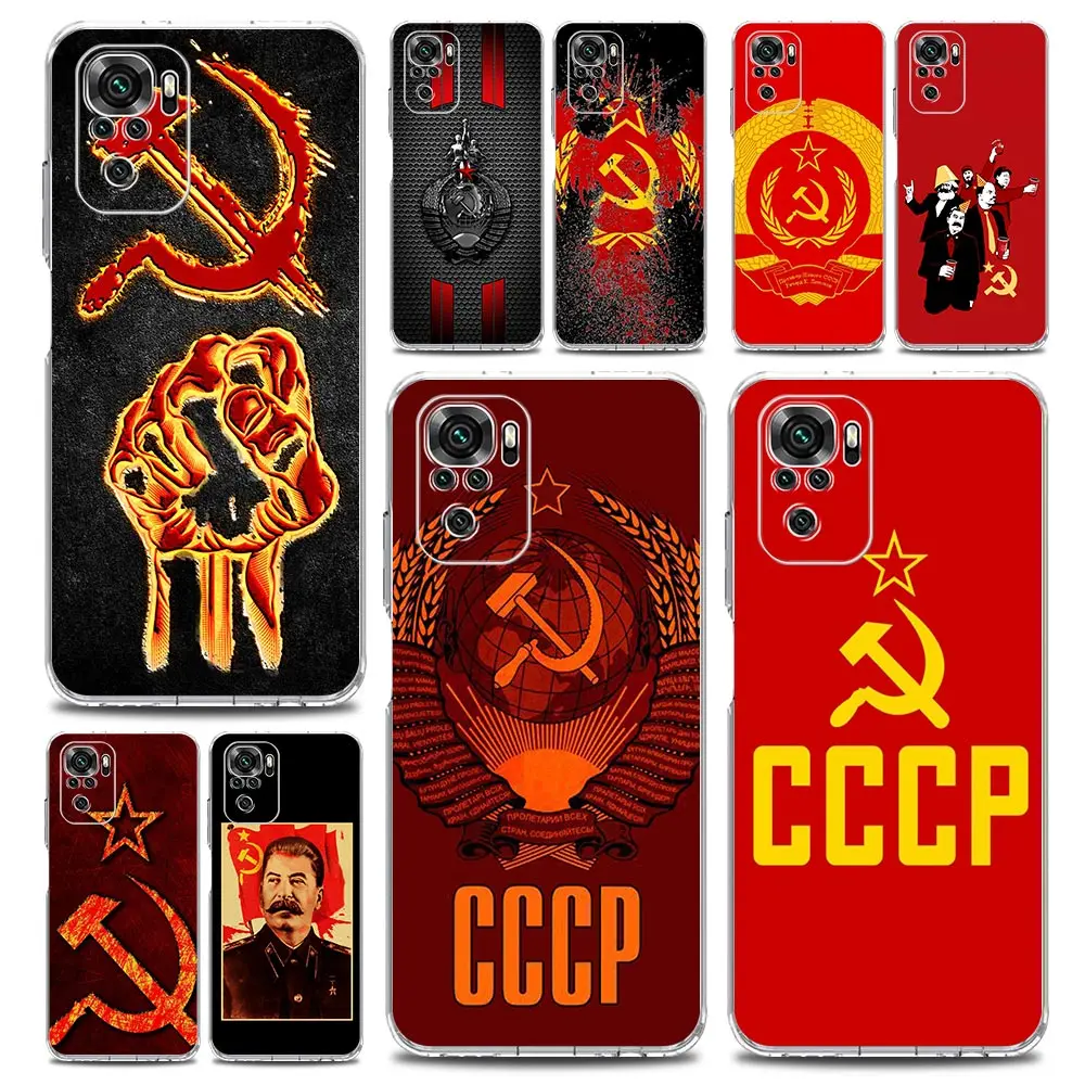 

Vintage USSR CCCP Phone Case For Xiaomi Redmi Note 11 9S 9 8 10 Pro 7 8T 9C 9A 8A K40 Pro 11T 5G Soft Silicone Clear Cover Coque