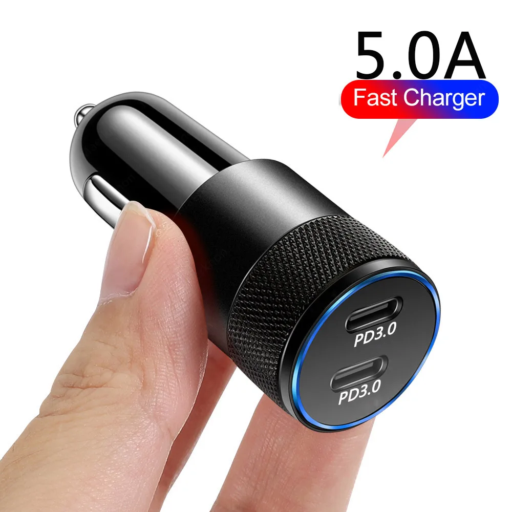 USB C TYPE-C PD 60 Вт Быстрая зарядка QC3.0 AFC SCP 2 порта Dual автомобильное зарядное