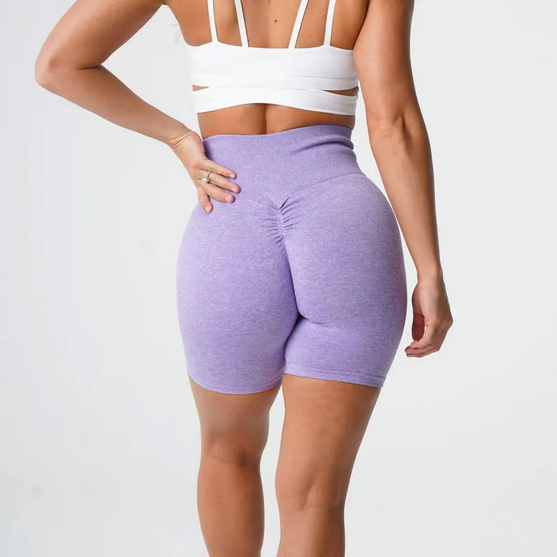 Бесшовные спортивные женские шорты с эффектом пуш-ап эластичные леггинсы из