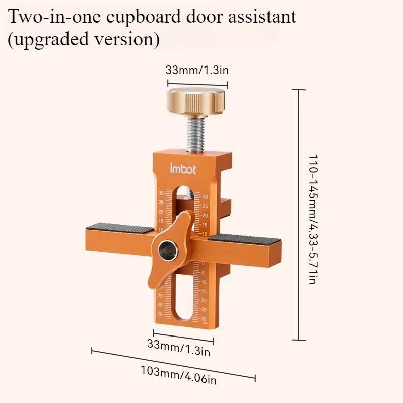 

Регулируемый помощник по установке двери шкафа Подъем и перфорация Помощник установки и фиксации дверей шкафа «два в одном»
