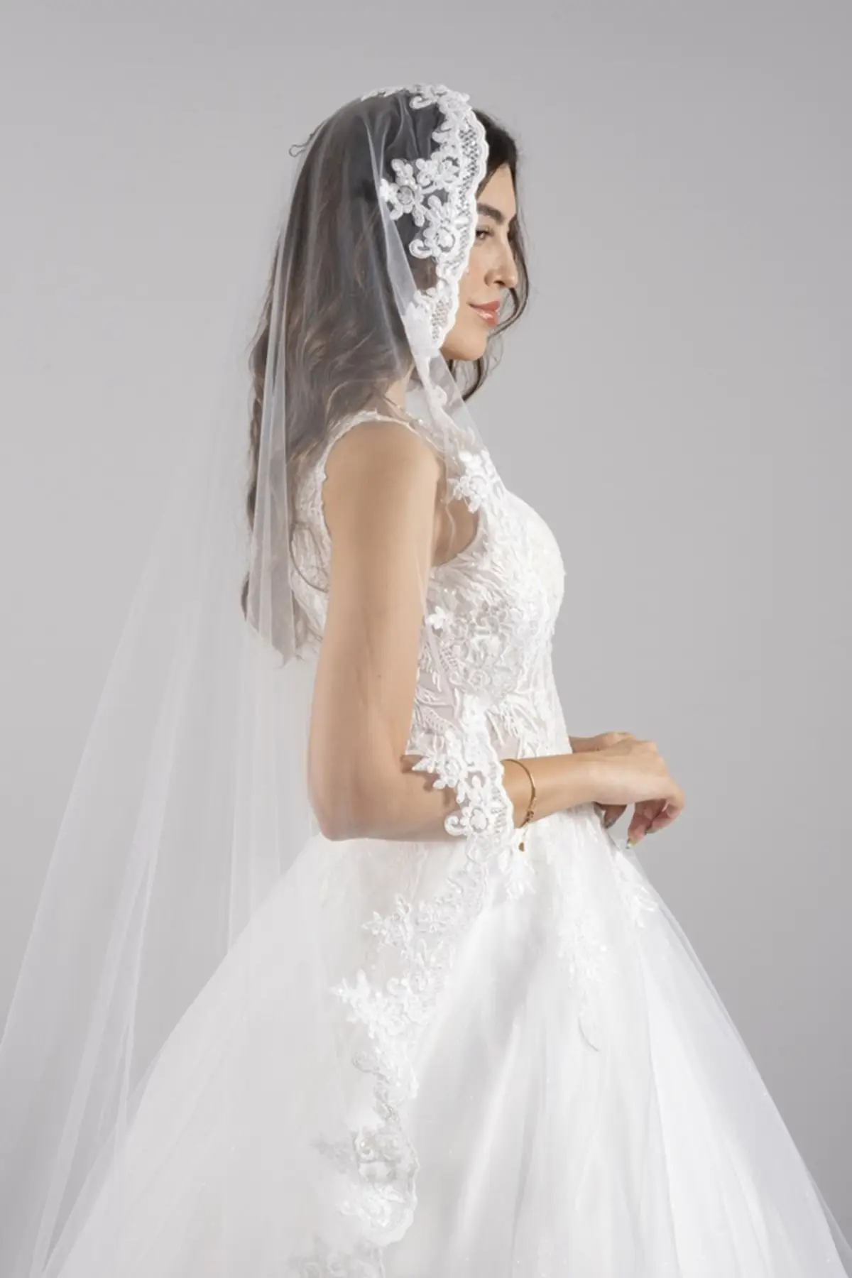 

Bridal Accessories Bridal Veil Nun Model French Lace Wedding And Wedding Veil Length 160 Cm Width Cm For Wedding