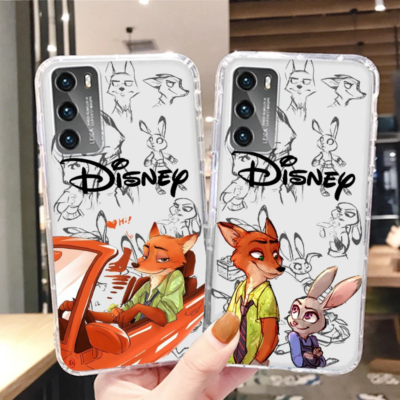 

Zootopia Judy Nick Love Transparent Phone Case For Huawei P50 P40 P30 P20 Lite P Smart Z Pro Plus 2019 2021 Cover