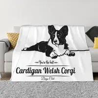 Corgi Cute Disposition Gentle Black And White Portable Warm Throw Blankets for Bedding Travel