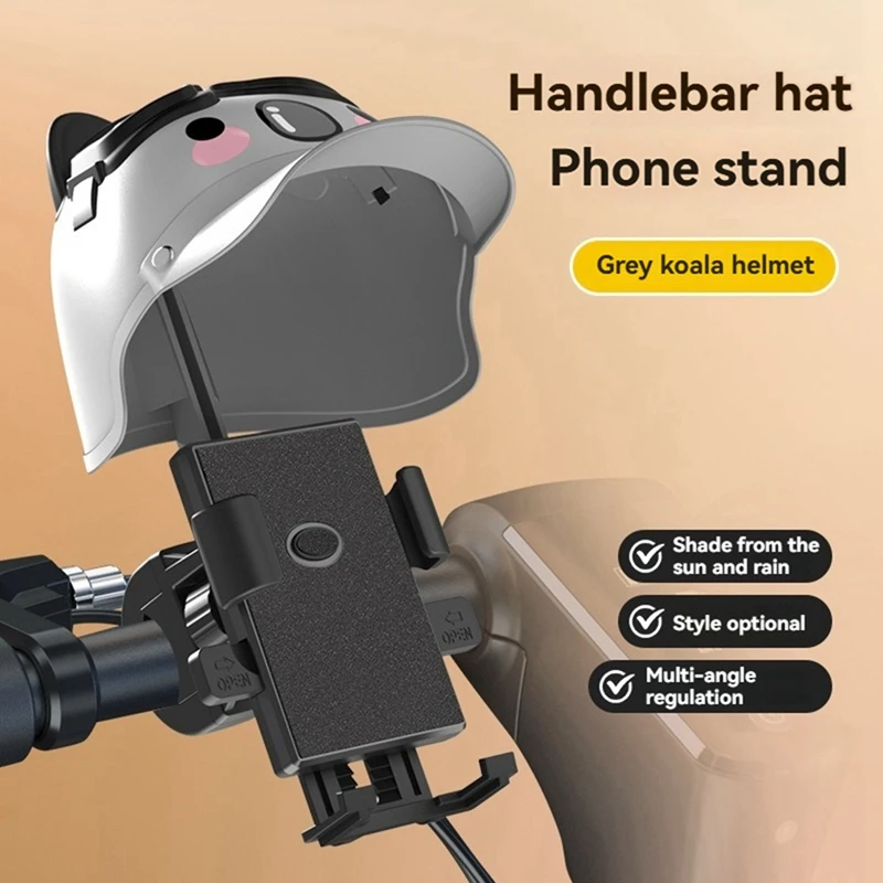 Cartoon Small Helmet Motorcycle Electric Bicycle Bracket Phone Waterproof Sunlight Fixing Frame