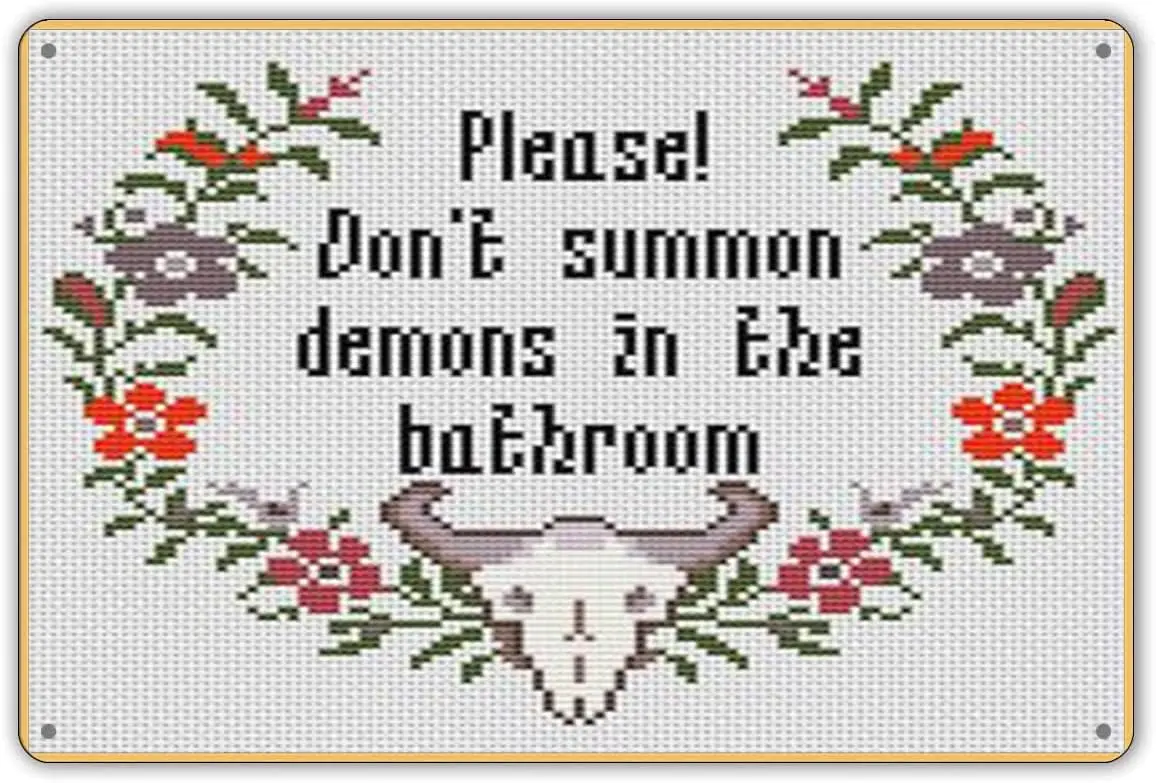 asbwuo Please Dont Summon Demons Забавный ретро-декор для Tn Sgn Ретро Домашний бар Комната Dnng Garage