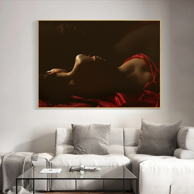 

Beauty and Form Red Satin Poster Canvas Painting Art and Prints Wall Art Home Decoration Cuadros Pictures for Living Room