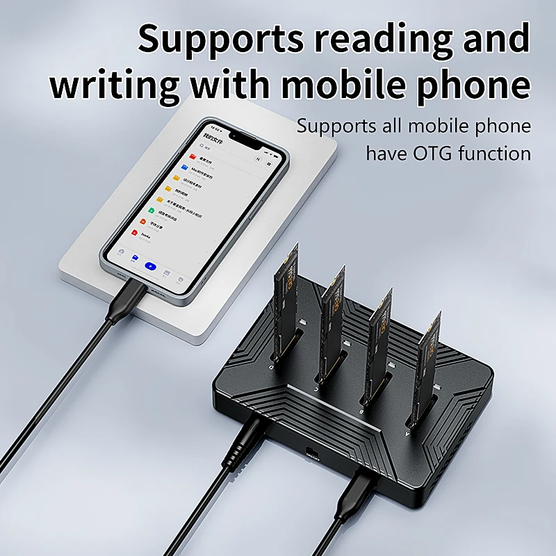 Док-станция Blueendless 4 bay m2 SSD Type C USB3.1 10 Гбит/с m.2 NVME SATA ngff с двумя протоколами Корпус из