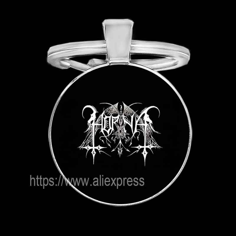 Фото Норвежская группа черные брелоки Burzum для мужчин крутой стеклянный брелок для ключей №4