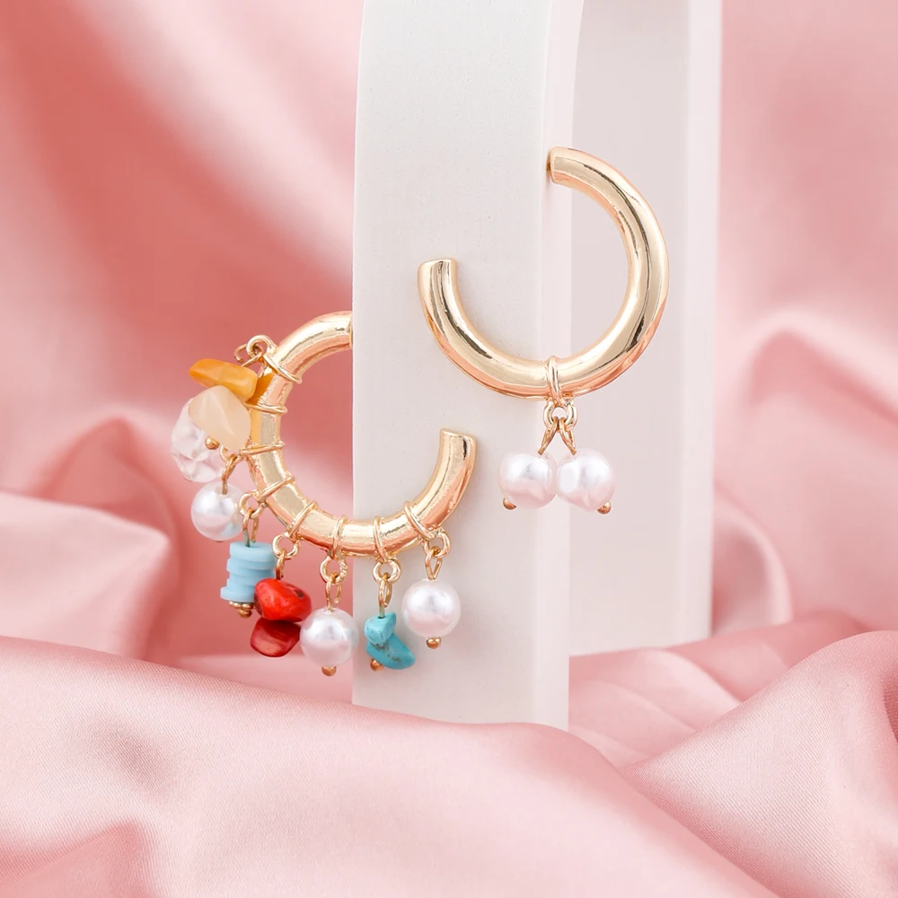 

Lost Lady Personalized Creative Earrings 2022 C-shape Imitation Pearls Women's Drop Earrings Sell Like Hot Cakes Girl Gift