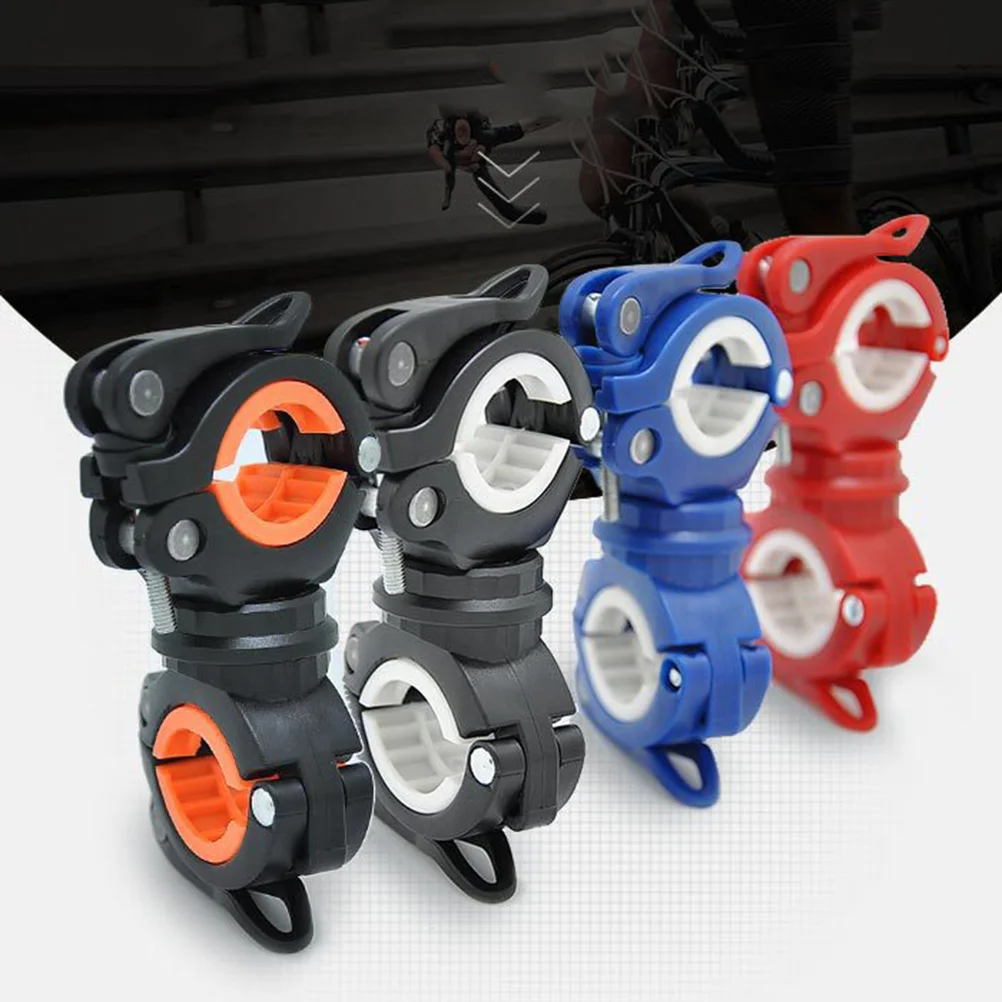 

Light Bracket Bike Lamp Holder Mountain Bike Light Flashlight Mount Fixed Universal Stand Clip Accessorie (Black and Orange)