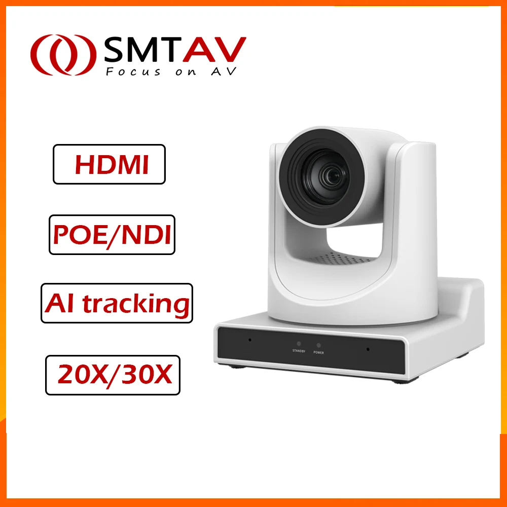 SMTAV AI отслеживание NDI PTZ камера 20X/30X оптика зум HDMI/SDI/USB3.0/IP потоковые выходы для встречи церковных мероприятий обучения