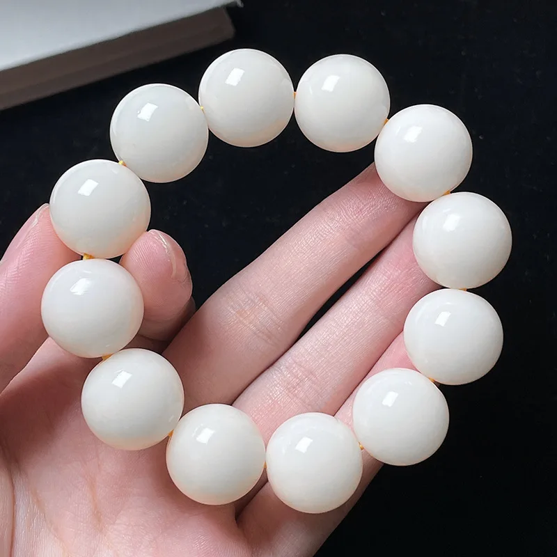 

Natural White Jade Bodhi Beads Bracelet High Throwing Seed Bracelet Buddha Beads Playing Jewelry for Men and Women