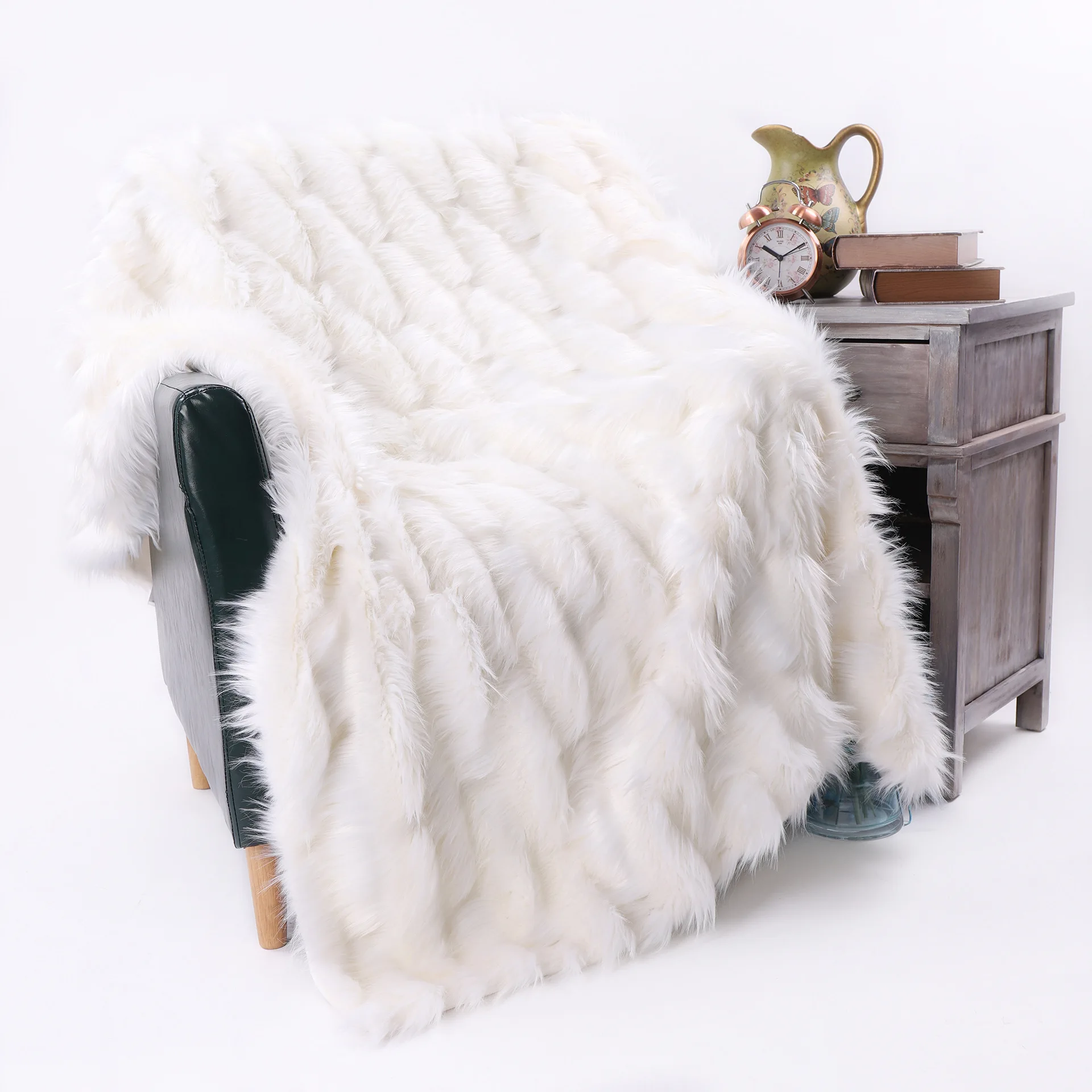 Fur Blanket European130x170cm Luxury Imitation Fur Blanket Soft Furnishing Living Room Bay Window Blanket Sofa Cover Blanket
