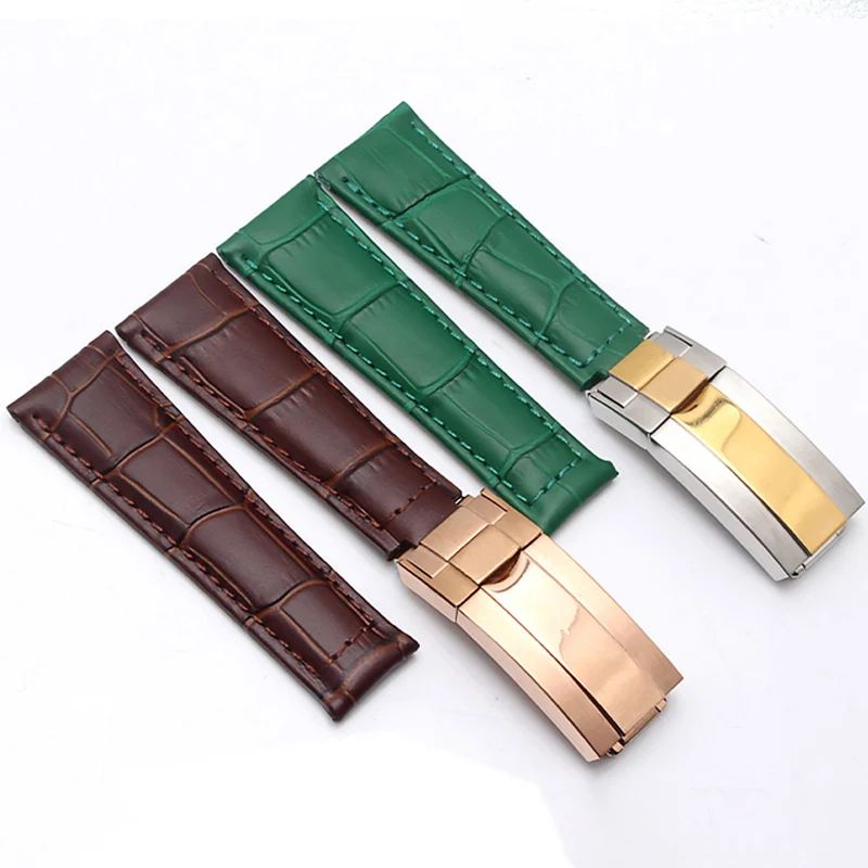 Watch Band For Rolex SUBMARINER Yacht-Master DAYTONA GMT Crocodile Grain Leather Men Strap Watch Accessories Watch Bracelet Belt