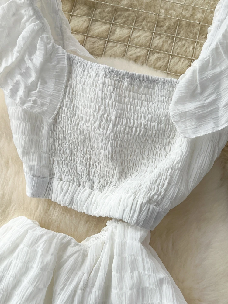 Женское пляжное платье с вырезами Белое Облегающее Платье-трапеция во