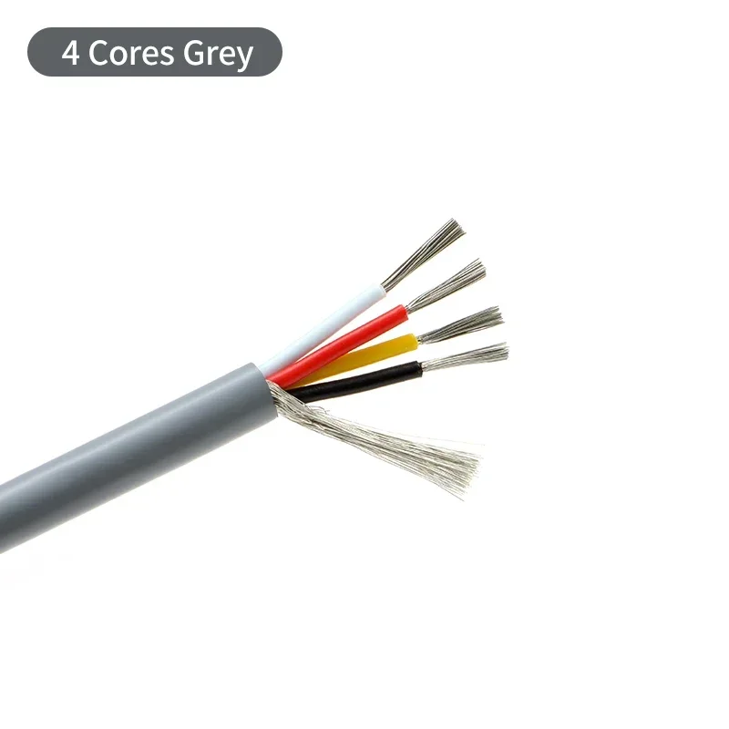 

1/5m Shielded Wire Signal Cable 30 28 26 24 22 20 18 16AWG Channel Audio 2 3 4 5 6 7 8Core UL2547 Headphone Copper Control Wires