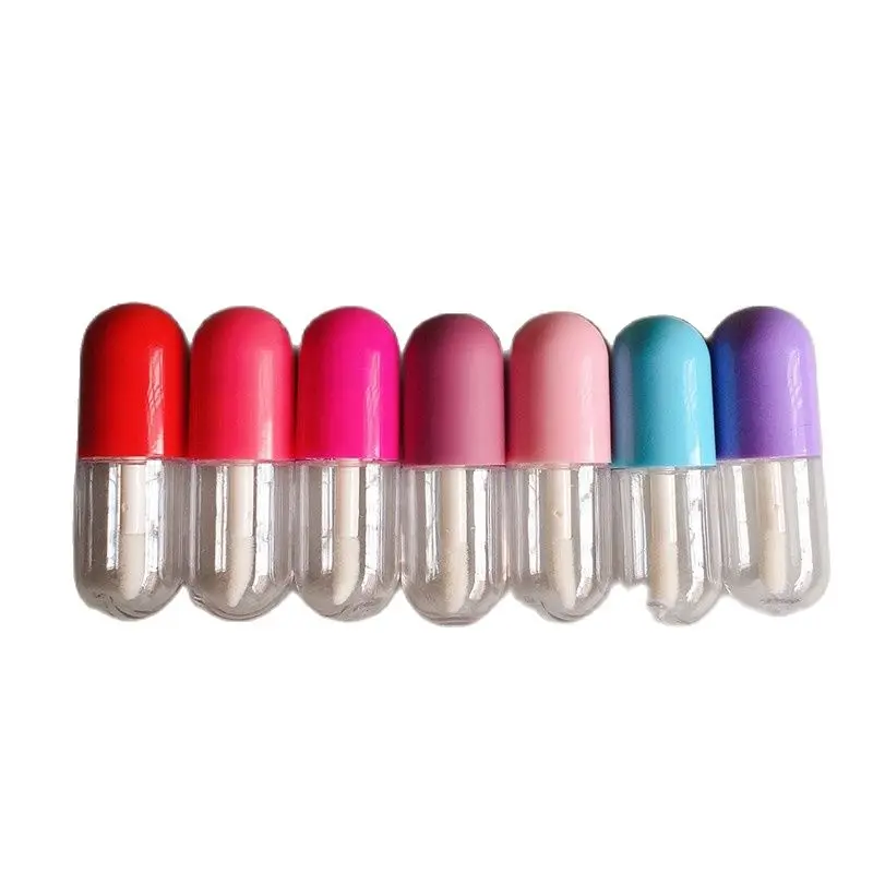 

DIY Mini 3ml Pill Shaped Unique Lip Gloss Tubes Wholesale Clear Empty LipGloss Tube Containers Lipblam Lipstick Bottle Packaging