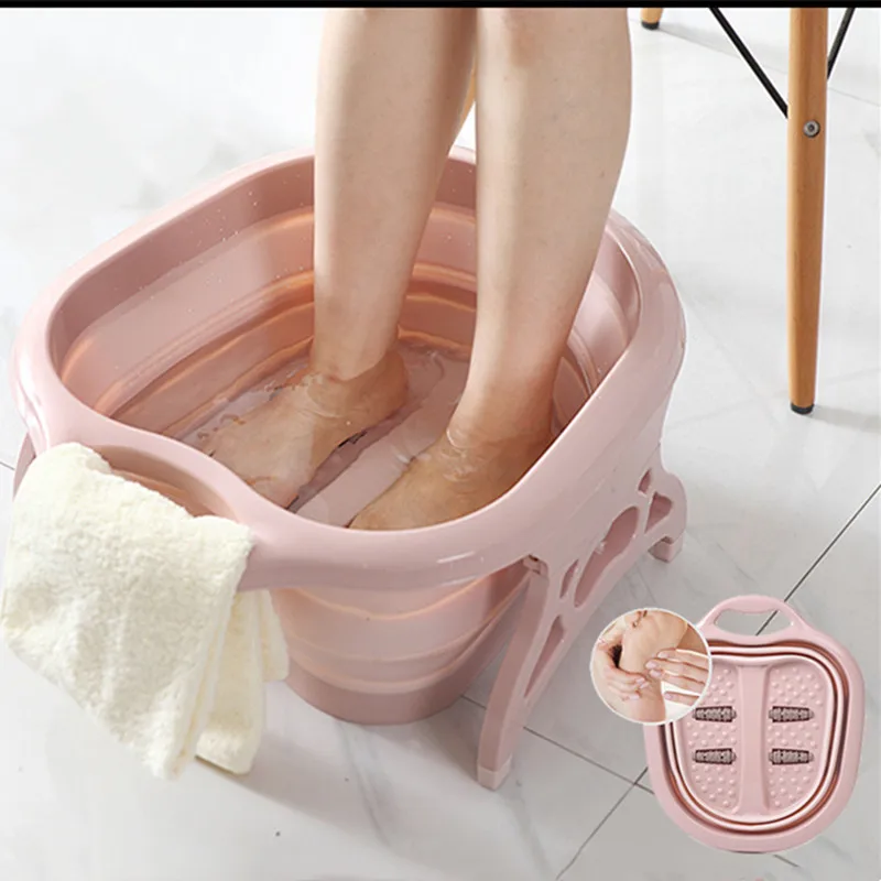 

Foldable Footbath Plain Foaming Massage Bucket Plastic Foot Bath Basin Large Heightening Footbath Fording Barrel Reduce Pressure