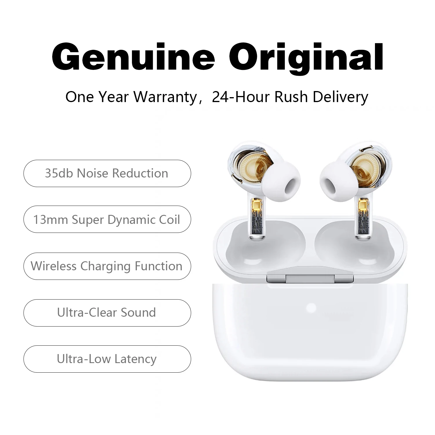 

OSSKY Q1 ANC Bluetooth Wireless Earphones Hybrid 35dB Noise Canceling TWS Earbuds 6 Mic ENC HD Call Transparency Mode Headphones