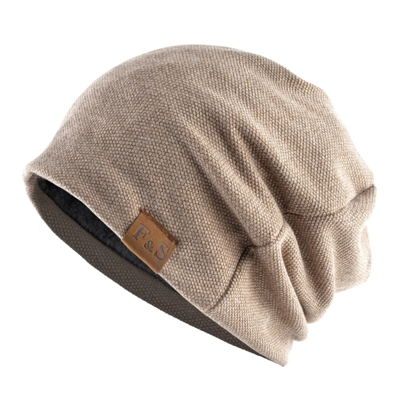 

Autumn Winter Beanie Caps Casual Thermal Elastic Knitted Cotton Sports Warmer Casual Headwear Knitted Solid Unisex DXAA