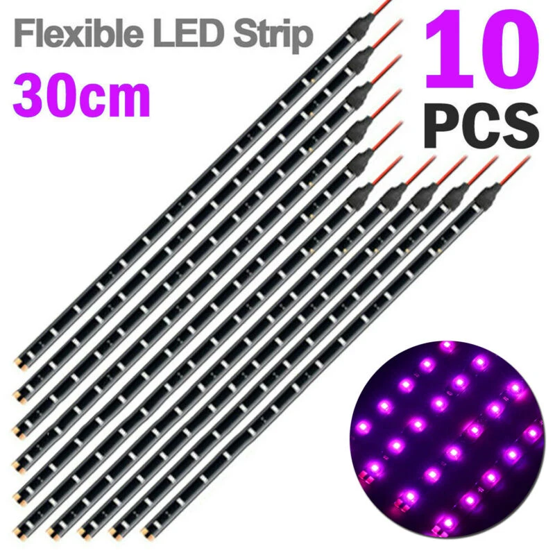 

30CM/15 LED Strip Light Car Motors Truck Flexible Purple 000 hrs 20 Solid-state