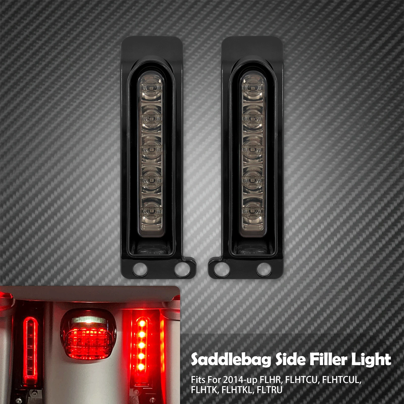 

Мотоциклетное красное светодиодное заднее крыло, седельная сумка, боковой наполнитель, стоп-сигнал, указатель поворота для Harley Touring Electra Glide FLHR 2014-23