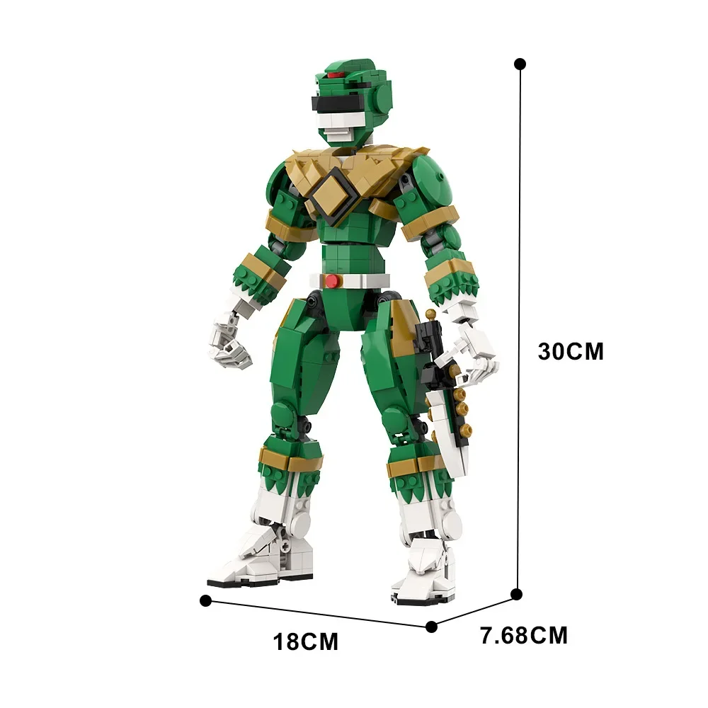 Серия фильмов Green Power Rangersed Строительный блок MOC Экзоскелет Меха Рейнджер Робот