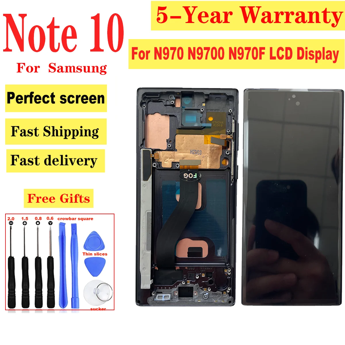 ЖК-дисплей с рамкой для Samsung Galaxy Note 10, ЖК-дисплей N970 N9700 N970F, сенсорный экран с дигитайзером в сборе для Note 10, ЖК-дисплей