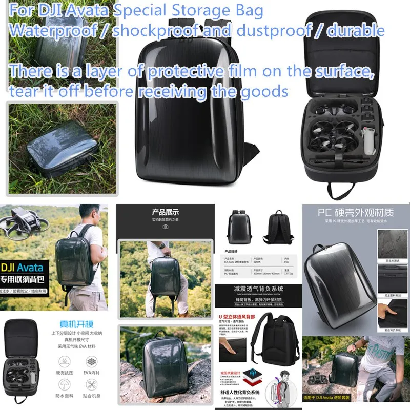 

For DJI Avata Advanced Package Backpack Hardshell Backpack Suitcase Organizer Protective Accessories For DJI FPV Avata
