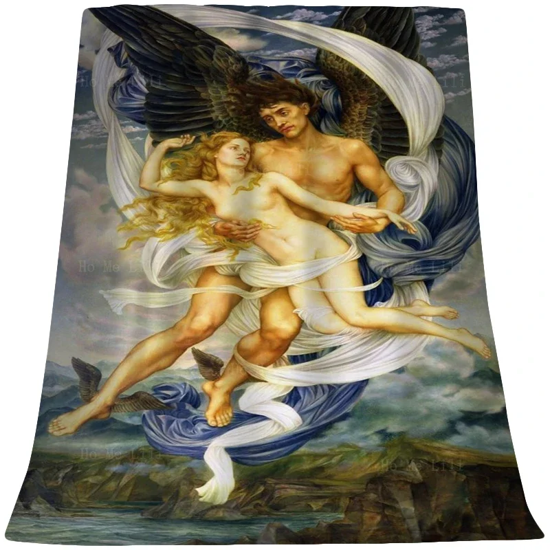 Фланелевое Одеяло Boreas And Oreithyia Lady Charlotte с изображением сказочной девушки для